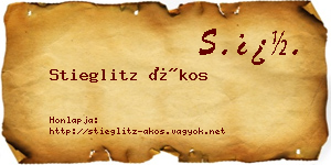 Stieglitz Ákos névjegykártya